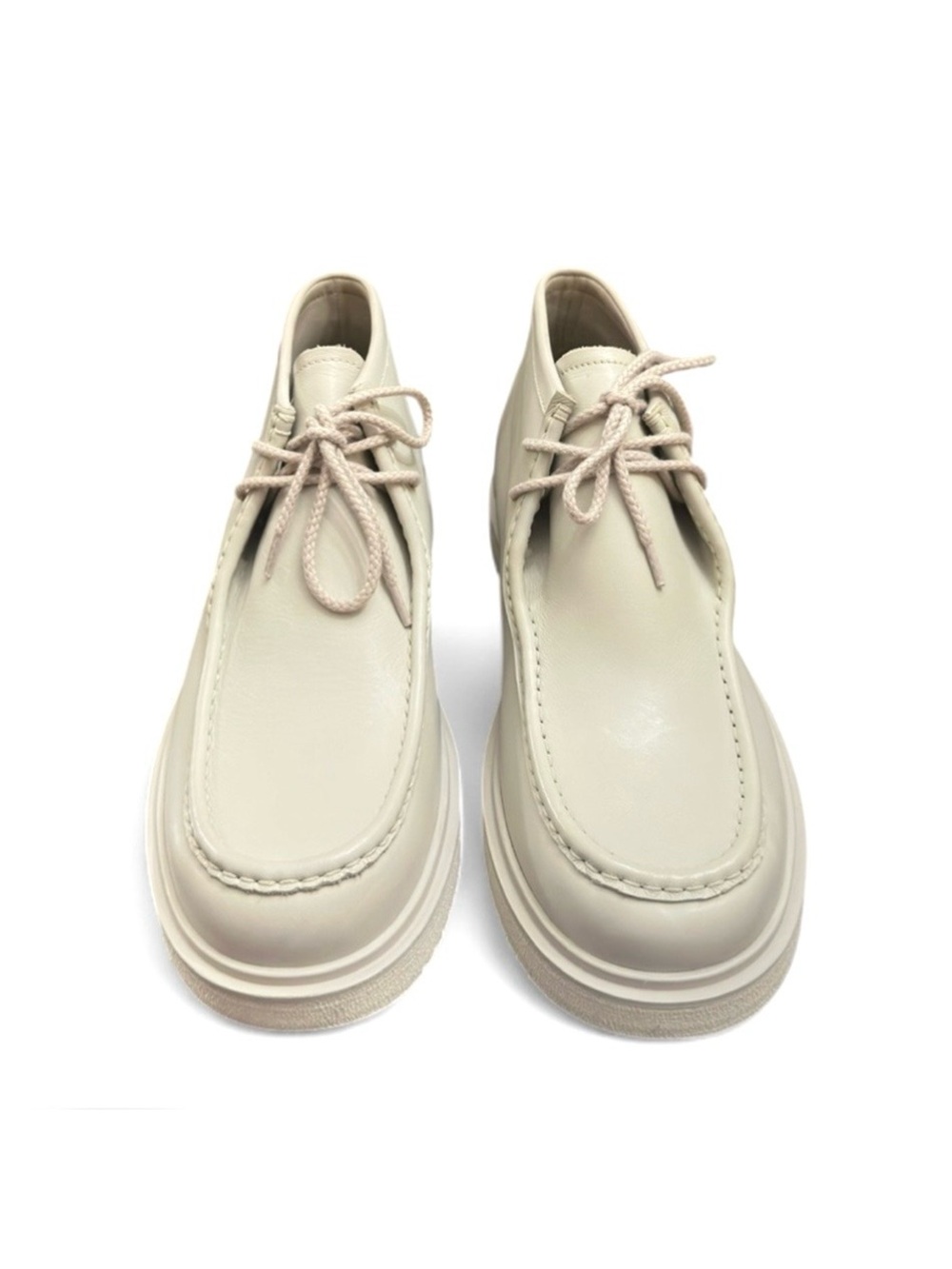 Men’s Vince Ecru Leather Moc Derby Lace-up Chukka Boots Size US 9.5/ EU 43